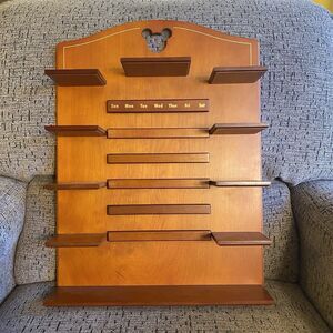 Disney Wooden Perpetual Calendar Shelf Only 20” Display